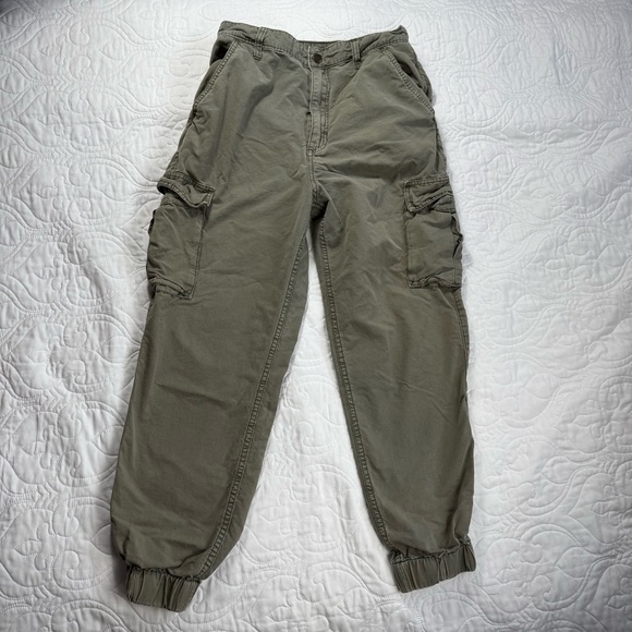 Abercrombie & Fitch Pants - Abercrombie & Fitch Khaki Army Green Cargo Utility Jogger Pants Women Medium EUC